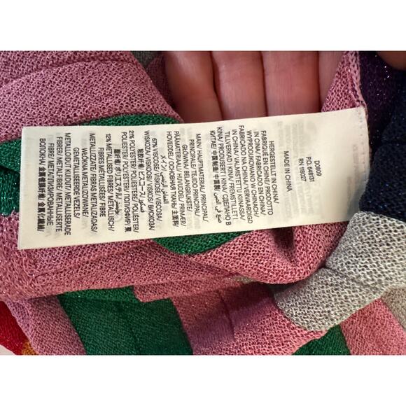 BODEN Metallic Stripe Long Sleeve Ribbed Sweater Dress Size 6 - Picture 10 of 10